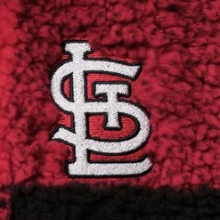 Women's G-III Sports By Carl Banks Red/Black St. Louis Cardinals Sherpa Plaid Quarter-Zip Jacket -G-III Sales Store unnamed file 5038