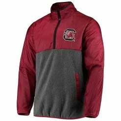 Men's G-III Sports By Carl Banks Gray/Garnet South Carolina Gamecocks College Advanced Transitional Half-Zip Jacket -G-III Sales Store unnamed file 5046