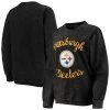 Women's G-III 4Her By Carl Banks Black Pittsburgh Steelers Comfy Cord Pullover Sweatshirt