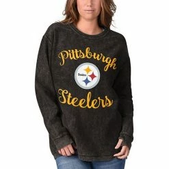 Women's G-III 4Her By Carl Banks Black Pittsburgh Steelers Comfy Cord Pullover Sweatshirt -G-III Sales Store unnamed file 5057