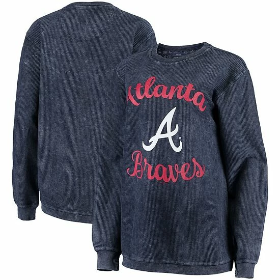 Women's G-III 4Her by Carl Banks Navy Atlanta Braves Script Comfy Cord Pullover Sweatshirt Women's G-III 4Her By Carl Banks Navy Atlanta Braves Script Comfy Cord Pullover Sweatshirt -G-III Sales Store unnamed file 5064
