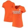 Women's G-III 4Her By Carl Banks Orange Detroit Tigers Team Logo Game On V-Neck T-Shirt
