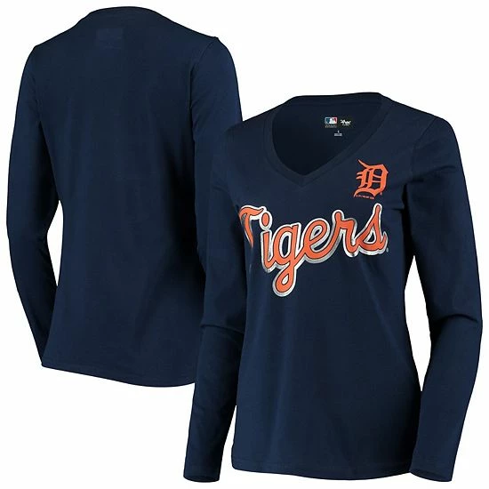 Women's G-III 4Her by Carl Banks Navy Detroit Tigers Perfect Game Long Sleeve V-Neck T-Shirt Women's G-III 4Her By Carl Banks Navy Detroit Tigers Perfect Game Long Sleeve V-Neck T-Shirt -G-III Sales Store unnamed file 5077