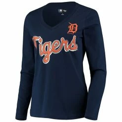 Women's G-III 4Her By Carl Banks Navy Detroit Tigers Perfect Game Long Sleeve V-Neck T-Shirt 2 Women's G-III 4Her By Carl Banks Navy Detroit Tigers Perfect Game Long Sleeve V-Neck T-Shirt -G-III Sales Store unnamed file 5079