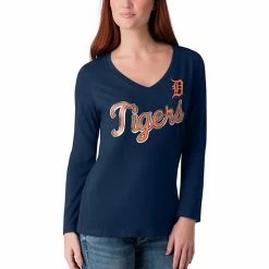 Women's G-III 4Her By Carl Banks Navy Detroit Tigers Perfect Game Long Sleeve V-Neck T-Shirt 4 Women's G-III 4Her By Carl Banks Navy Detroit Tigers Perfect Game Long Sleeve V-Neck T-Shirt -G-III Sales Store unnamed file 5081