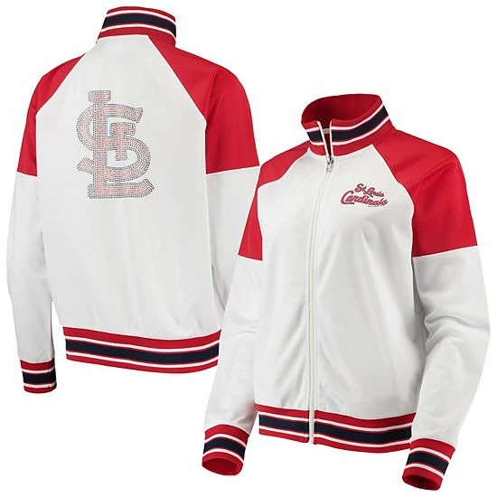 Women's G-III 4Her By Carl Banks White/Red St. Louis Cardinals First Hit Full-Zip Track Jacket 2 Women's G-III 4Her By Carl Banks White/Red St. Louis Cardinals First Hit Full-Zip Track Jacket - Image 2