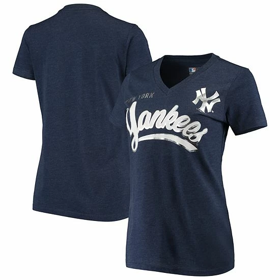 Women's G-III 4Her by Carl Banks Heathered Navy New York Yankees Good Day V-Neck T-Shirt Women's G-III 4Her By Carl Banks Heathered Navy New York Yankees Good Day V-Neck T-Shirt -G-III Sales Store unnamed file 5087