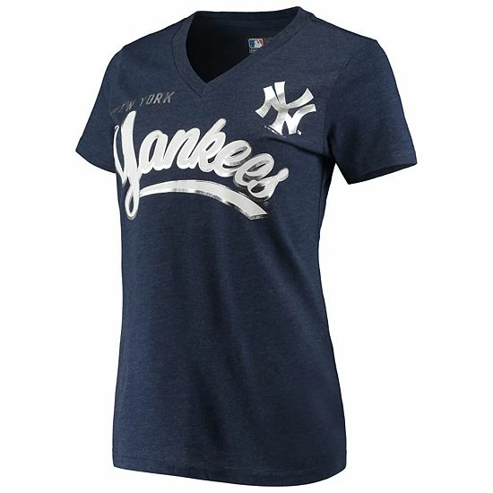 Women's G-III 4Her by Carl Banks Heathered Navy New York Yankees Good Day V-Neck T-Shirt Women's G-III 4Her By Carl Banks Heathered Navy New York Yankees Good Day V-Neck T-Shirt -G-III Sales Store unnamed file 5089