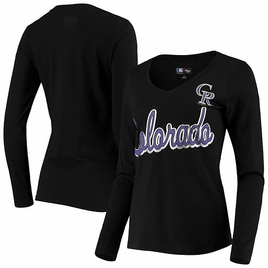 Women's G-III 4Her by Carl Banks Black Colorado Rockies Perfect Game Long Sleeve V-Neck T-Shirt Women's G-III 4Her By Carl Banks Black Colorado Rockies Perfect Game Long Sleeve V-Neck T-Shirt -G-III Sales Store unnamed file 5093