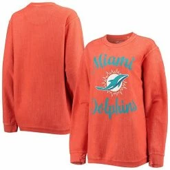 Women's G-III 4Her By Carl Banks Orange Miami Dolphins Comfy Cord Pullover Sweatshirt