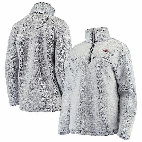 Women's G-III 4Her by Carl Banks Gray Denver Broncos Sherpa Quarter-Zip Pullover Jacket Women's G-III 4Her By Carl Banks Gray Denver Broncos Sherpa Quarter-Zip Pullover Jacket -G-III Sales Store unnamed file 5119