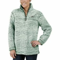 G-III Women's Green Green Bay Packers Sherpa Quarter-Zip Pullover Jacket