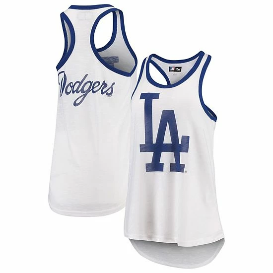 Women's G-III 4Her by Carl Banks White Los Angeles Dodgers Tater Racerback Tank Top Women's G-III 4Her By Carl Banks White Los Angeles Dodgers Tater Racerback Tank Top -G-III Sales Store unnamed file 5128