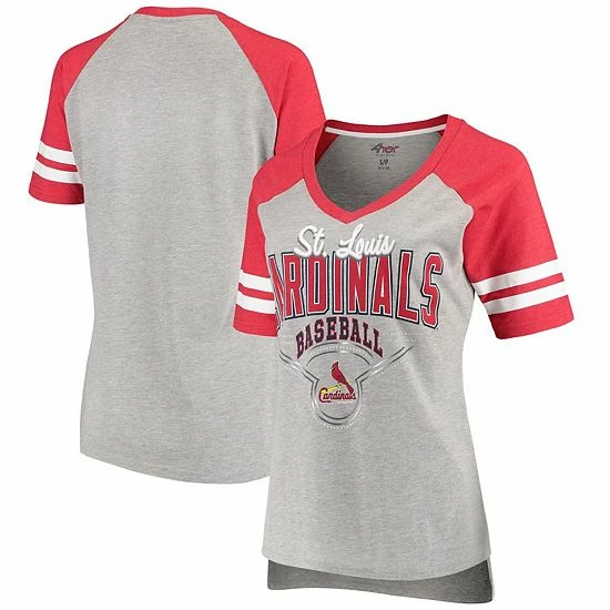 Women's G-III 4Her by Carl Banks Heathered Gray/Red St. Louis Cardinals Goal Line T-Shirt Women's G-III 4Her By Carl Banks Heathered Gray/Red St. Louis Cardinals Goal Line T-Shirt -G-III Sales Store unnamed file 5148