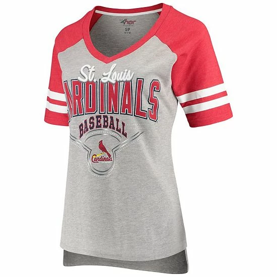 Women's G-III 4Her by Carl Banks Heathered Gray/Red St. Louis Cardinals Goal Line T-Shirt Women's G-III 4Her By Carl Banks Heathered Gray/Red St. Louis Cardinals Goal Line T-Shirt -G-III Sales Store unnamed file 5150