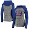 Women's G-III 4Her By Carl Banks Heathered Gray/Royal New York Giants Championship Ring Pullover Hoodie