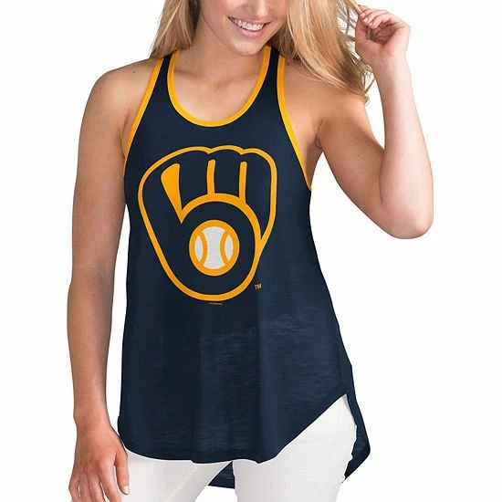 Women's G-III 4Her by Carl Banks Navy Milwaukee Brewers Tater Burnout Racerback Tank Top Women's G-III 4Her By Carl Banks Navy Milwaukee Brewers Tater Burnout Racerback Tank Top -G-III Sales Store unnamed file 5196
