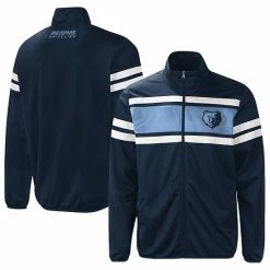 Men's G-III Sports By Carl Banks Navy Memphis Grizzlies Power Pitcher Full-Zip Track Jacket