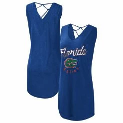 Women's G-III 4Her By Carl Banks Royal Florida Gators Game Time Burnout Cover-Up V-Neck Dress