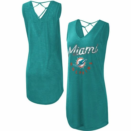 Women's G-III 4Her by Carl Banks Aqua Miami Dolphins Game Time Swim V-Neck Cover-Up Dress Women's G-III 4Her By Carl Banks Aqua Miami Dolphins Game Time Swim V-Neck Cover-Up Dress -G-III Sales Store unnamed file 5228