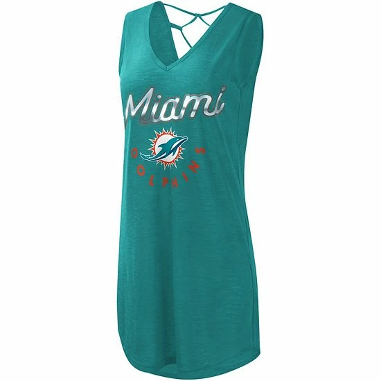 Women's G-III 4Her by Carl Banks Aqua Miami Dolphins Game Time Swim V-Neck Cover-Up Dress Women's G-III 4Her By Carl Banks Aqua Miami Dolphins Game Time Swim V-Neck Cover-Up Dress -G-III Sales Store unnamed file 5229
