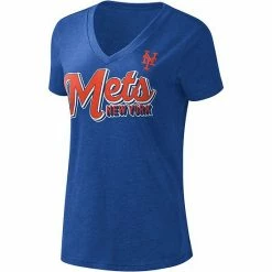 Women's G-III 4Her By Carl Banks Royal New York Mets First Place V-Neck T-Shirt