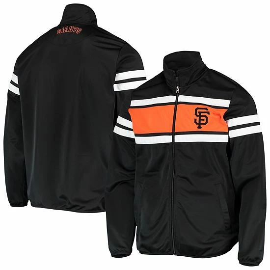 Men's G-III Sports by Carl Banks Black/Orange San Francisco Giants Power Pitcher Full-Zip Track Jacket Men's G-III Sports By Carl Banks Black/Orange San Francisco Giants Power Pitcher Full-Zip Track Jacket -G-III Sales Store unnamed file 5268