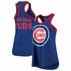Women's G-III 4Her By Carl Banks Royal Chicago Cubs Team Logo Tater Racerback Tank Top