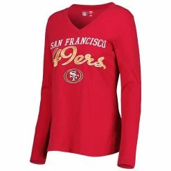 Women's G-III 4Her By Carl Banks Scarlet San Francisco 49ers Post Season Long Sleeve V-Neck T-Shirt 2 Women's G-III 4Her By Carl Banks Scarlet San Francisco 49ers Post Season Long Sleeve V-Neck T-Shirt -G-III Sales Store unnamed file 577
