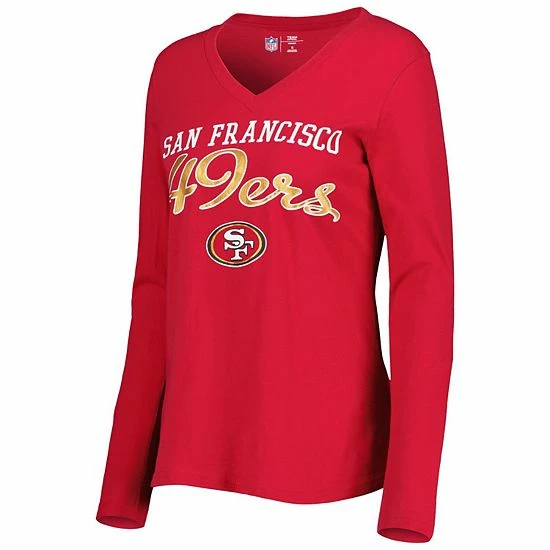 Women's G-III 4Her by Carl Banks Scarlet San Francisco 49ers Post Season Long Sleeve V-Neck T-Shirt Women's G-III 4Her By Carl Banks Scarlet San Francisco 49ers Post Season Long Sleeve V-Neck T-Shirt -G-III Sales Store unnamed file 577