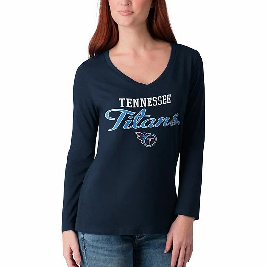 Women's G-III 4Her by Carl Banks Navy Tennessee Titans Post Season Long Sleeve V-Neck T-Shirt Women's G-III 4Her By Carl Banks Navy Tennessee Titans Post Season Long Sleeve V-Neck T-Shirt -G-III Sales Store unnamed file 579