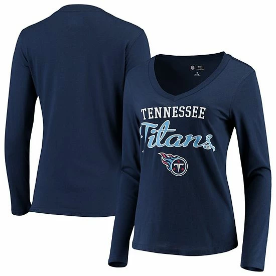 Women's G-III 4Her by Carl Banks Navy Tennessee Titans Post Season Long Sleeve V-Neck T-Shirt Women's G-III 4Her By Carl Banks Navy Tennessee Titans Post Season Long Sleeve V-Neck T-Shirt -G-III Sales Store unnamed file 580