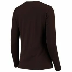 Women's G-III 4Her By Carl Banks Brown Cleveland Browns Post Season Long Sleeve V-Neck T-Shirt -G-III Sales Store unnamed file 592