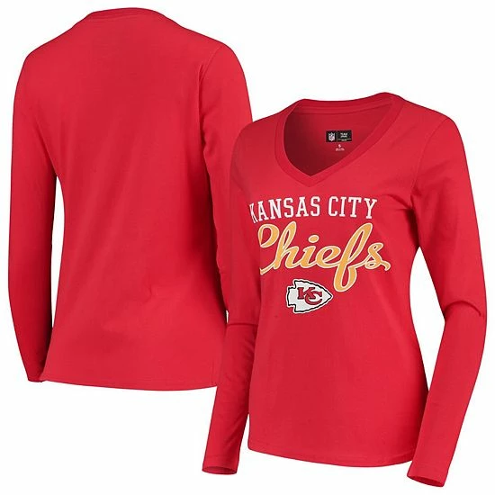 Women's G-III 4Her by Carl Banks Red Kansas City Chiefs Post Season Long Sleeve V-Neck T-Shirt Women's G-III 4Her By Carl Banks Red Kansas City Chiefs Post Season Long Sleeve V-Neck T-Shirt -G-III Sales Store unnamed file 594
