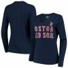 Women's G-III 4Her By Carl Banks Navy Boston Red Sox Post Season Long Sleeve T-Shirt