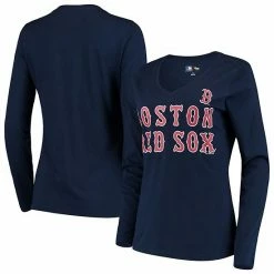 Women's G-III 4Her By Carl Banks Navy Boston Red Sox Post Season Long Sleeve T-Shirt