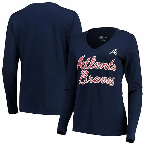 Women's G-III 4Her by Carl Banks Navy Atlanta Braves Post Season Long Sleeve T-Shirt Women's G-III 4Her By Carl Banks Navy Atlanta Braves Post Season Long Sleeve T-Shirt -G-III Sales Store unnamed file 601