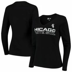 Women's G-III 4Her By Carl Banks Black Chicago White Sox Post Season Long Sleeve T-Shirt