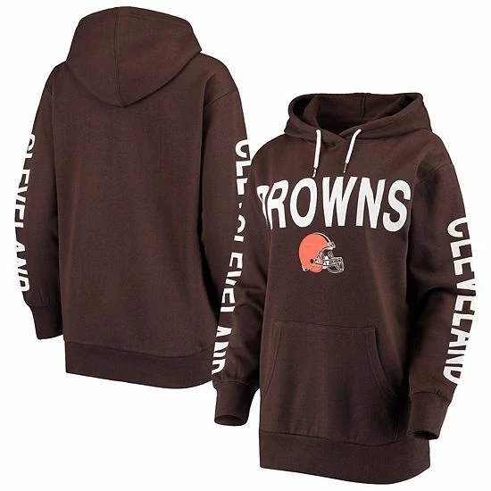 Women's G-III 4Her By Carl Banks Brown Cleveland Browns Extra Point Pullover Hoodie