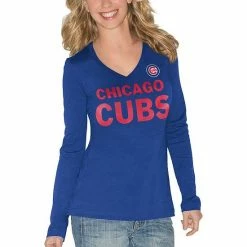 Women's G-III 4Her By Carl Banks Royal Chicago Cubs Post Season Long Sleeve T-Shirt -G-III Sales Store unnamed file 613