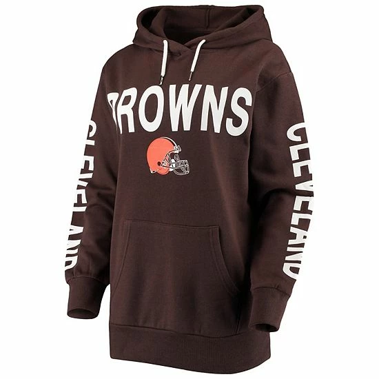 Women's G-III 4Her By Carl Banks Brown Cleveland Browns Extra Point Pullover Hoodie - Image 3