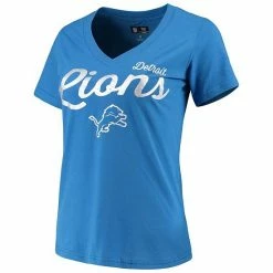 Women's G-III 4Her By Carl Banks Light Blue Detroit Lions Post Season V-Neck T-Shirt