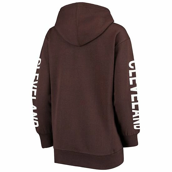 Women's G-III 4Her By Carl Banks Brown Cleveland Browns Extra Point Pullover Hoodie - Image 4