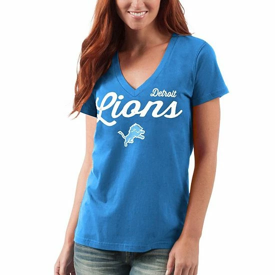 Women's G-III 4Her by Carl Banks Light Blue Detroit Lions Post Season V-Neck T-Shirt Women's G-III 4Her By Carl Banks Light Blue Detroit Lions Post Season V-Neck T-Shirt -G-III Sales Store unnamed file 642