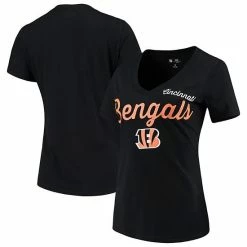 Women's G-III 4Her By Carl Banks Black Cincinnati Bengals Post Season V-Neck T-Shirt
