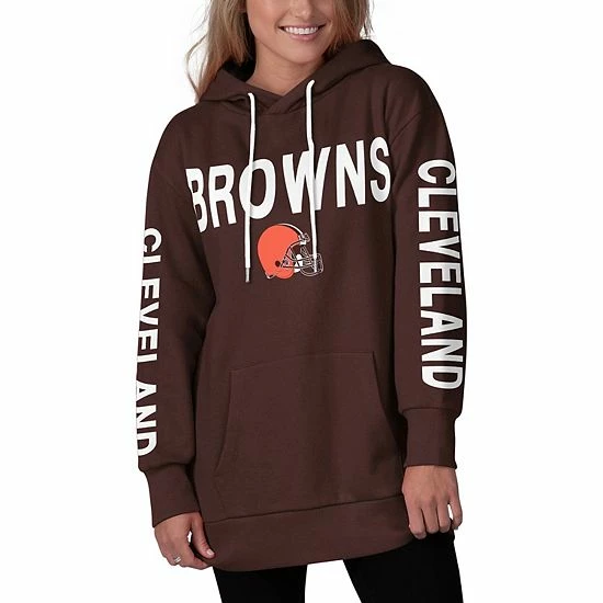 Women's G-III 4Her By Carl Banks Brown Cleveland Browns Extra Point Pullover Hoodie - Image 5