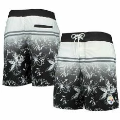 Men's G-III Sports By Carl Banks Black Pittsburgh Steelers Island Volley Swim Shorts