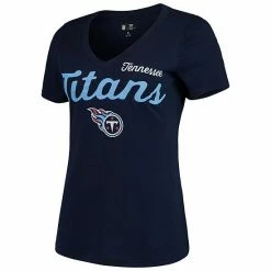 Women's G-III 4Her By Carl Banks Navy Tennessee Titans Post Season V-Neck T-Shirt