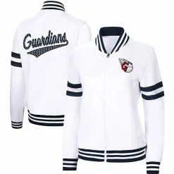 Women's G-III 4Her By Carl Banks White Cleveland Guardians Pre-Game Full-Zip Track Jacket