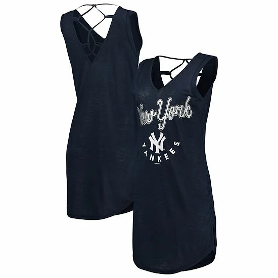 Women's G-III 4Her by Carl Banks Navy New York Yankees Game Time Slub Beach V-Neck Cover-Up Dress Women's G-III 4Her By Carl Banks Navy New York Yankees Game Time Slub Beach V-Neck Cover-Up Dress -G-III Sales Store unnamed file 766